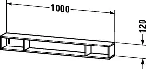 Duravit Regalelement L-Cube 140x1000x120mm hori., 3 Fächer, Eiche Natur – Bild 4