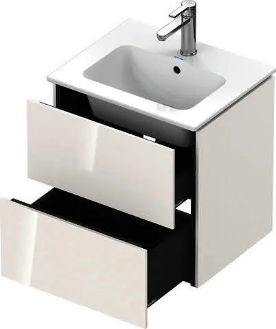 Duravit WTU L-Cube wandhängend, 2 Schubk. 500x520x421mm, Weiß Hochglanz