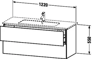 Duravit WTU wandh. L-Cube 481x1220x550mm 2 SchKa, f.233612, Graphit Supermatt – Bild 4