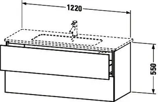 Duravit WTU wandh. L-Cube 481x1220x550mm 2 SchKa, f.233612, Graphit Supermatt – Bild 3