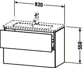 Duravit WTU Compact L-Cube 550x820x391mm 2 Schubkästen, Graphit Supermatt – Bild 3