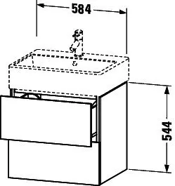 Duravit WTU L-Cube 544x584x459mm 2 Schubkästen, Weiß Hochglanz – Bild 2