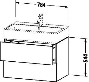 Duravit WTU L-Cube 544x784x459mm 2 Schubkästen, Weiß Matt – Bild 3