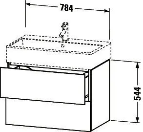 Duravit WTU L-Cube 544x784x459mm 2 Schubkästen, Weiß Matt – Bild 2