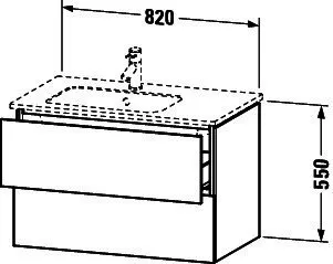 Duravit WTU L-Cube 550x820x481mm,wandhängend 2 SchKa, Becken links, Graphit Matt – Bild 2