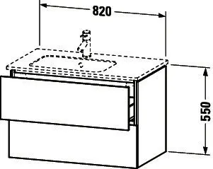Duravit WTU L-Cube 550x820x481mm,wandhängend 2 SchKa, Becken links, Weiß Matt – Bild 3