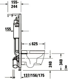 Duravit DuraSyst.für WWC,Standard,Trockenbau Höhe 1148,Spülbed.mechanisch Vorne – Bild 4