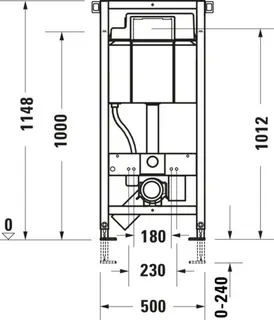 Duravit DuraSyst.für WWC,Trockenbau,Höhe 1148 Hygienespül. Spülbed.elektronisch Vorne – Bild 3