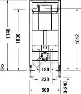 Duravit DuraSyst. für WWC, Basic,Trockenbau Höhe 1148,Spülbed.mechanisch Vorne – Bild 3