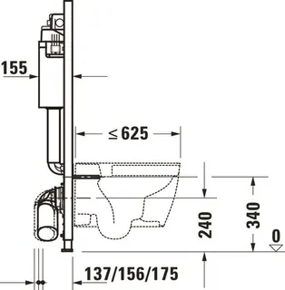 Duravit DuraSyst. für WWC, Basic,Trockenbau Höhe 1148,Spülbed.mechanisch Vorne – Bild 4