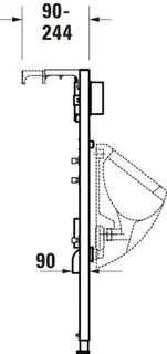 Duravit DuraSyst.für Urinal,UP-Druckspüler Bef. Flexibel an Traverse – Bild 3