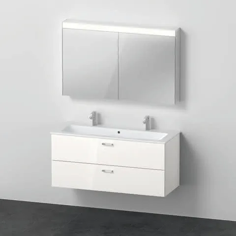 Duravit XBase Möbel-Set 1230x490mm,WT m. HL 2 WTU m. Schubk.2, SPS, Weiß glänzend