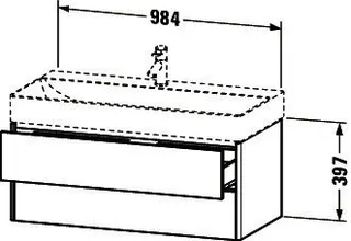 Duravit WTU XSquare 397x984x460mm 2 Schubkästen,Graphit Supermatt – Bild 2