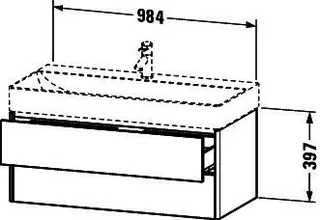 Duravit WTU XSquare 397x984x460mm 2 Schubkästen,Graphit Supermatt – Bild 3