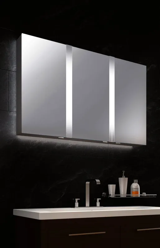 Elegant Line WLA, 2-türig, Alu matt 1000 x 700 mm,Rückwand weiß, Aufputz