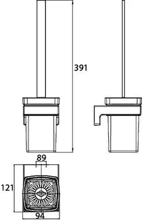 Emco Bürstengarnitur cue 00100 Glasteil satiniert chr – Bild 3