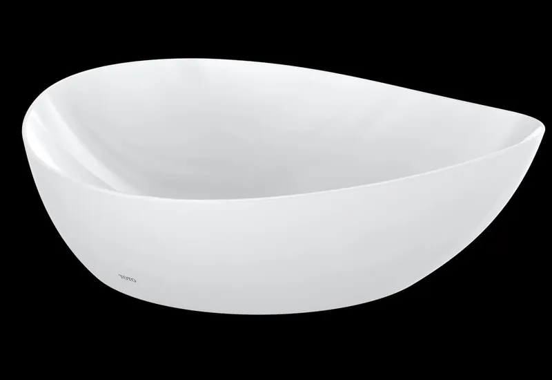 TOTO Aufsatzwaschtisch TA, asymmetrisch 460 mm, ohne Hahnloch, mit Überlauf