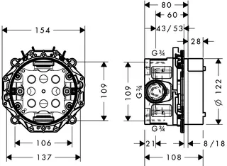 Hansgrohe Waschtischmischer Elektronik Axor Uno Grundkörper Standmodell – Bild 2