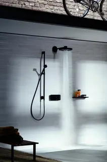 Hansgrohe Brauseset Axor One 75 1jet Eco mit Wandanschluss mattschwarz – Bild 5