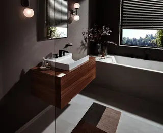 Hansgrohe 4-Loch Wannenarmatur Vivenis F-Set Wannenrandmontage mit sBox mattschwarz – Bild 4