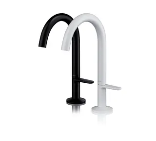 Hansgrohe Waschtischmischer Select 170 Axor One mit Push-Open Ablaufgarnitur mattschwarz – Bild 3