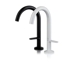 Hansgrohe Waschtischmischer Select 170 Axor One mit Push-Open Ablaufgarnitur mattschwarz – Bild 4