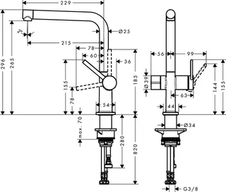 Hansgrohe Spültischmischer 270 Talis M54 Geräteabsperrventil 1jet chrom – Bild 2