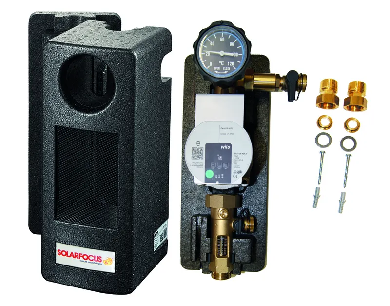 SOLARFOCUS RÜCKLAUFPUMPENSET KRVS 22 mm Durchflussmenenger. 3-14 l/min Anschl.: