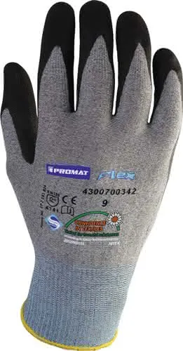 Handschuhe Flex Gr.9 grau/schwarz EN 388 PSA II PROMAT