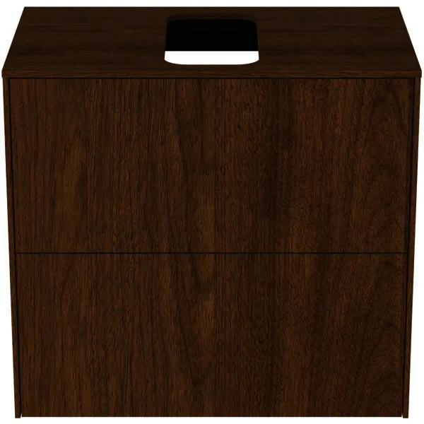 Ideal Standard Waschtisch-Unterschrank Conca, 2 Auszüge, m.mi.Ausschnitt,602x373x550mm,Walnuss D.