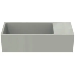 Ideal Standard Handwaschbecken Extra, ohne Hahnloch, mit Überlauf, Ablage rechts, 450x250x150mm, Weiß