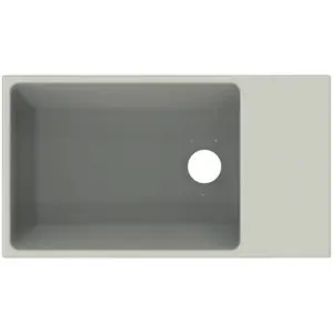 Ideal Standard Handwaschbecken Extra, ohne Hahnloch, mit Überlauf, Ablage rechts, 450x250x150mm, Weiß – Bild 3