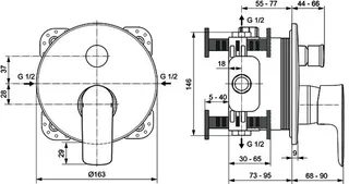 Ideal Standard Badearmatur UP Connect Air, BS2, Rosette d:163mm, Magnetic Grey – Bild 3