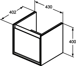 Ideal Standard Waschtisch-USchrank Connect Air Cube, 1Ausz., 430x402x400mm, Weiß gl.u.matt – Bild 2