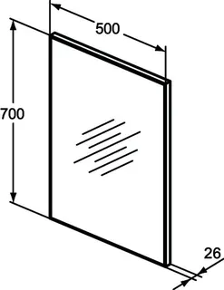 Ideal Standard Spiegel Mirror&Light, m.Rahmen, 500x26x700mm – Bild 5