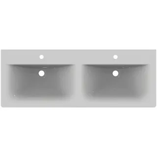 Ideal Standard Möbeldoppelwaschtisch Connect Air, je 1 Hahnloch, mit Überlauf, 1240x460x165mm, Weiß – Bild 3