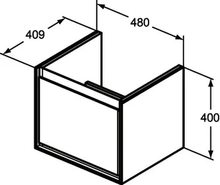 Ideal Standard Waschtisch-USchrank Connect Air Cube, 1Ausz., 480x409x400mm, Weiß gl.u.matt – Bild 3