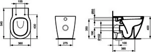 Ideal Standard Standtiefspül-WC Connect, Abgang waagr.verd., 360x545x400mm, Weiß – Bild 5
