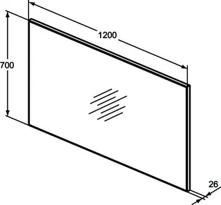 Ideal Standard Spiegel Mirror&Light, m.Rahmen, 1200x26x700mm – Bild 2