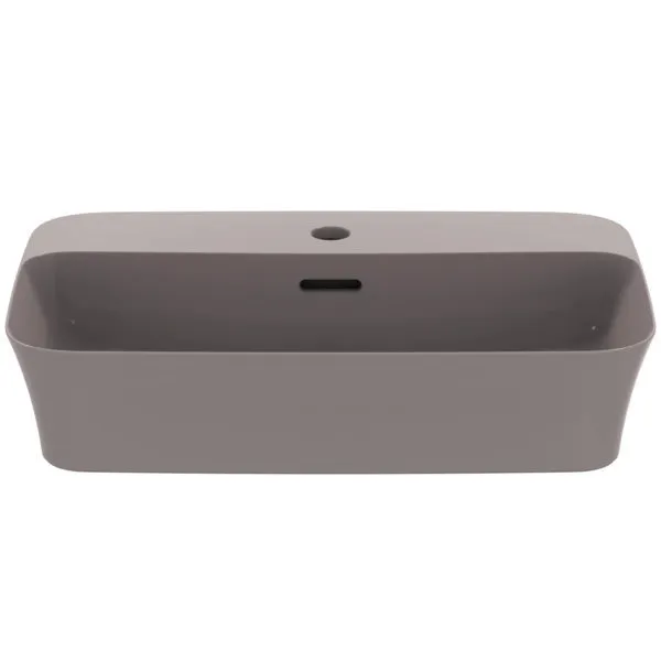 Ideal Standard Schale Ipalyss, 1 Hahnloch, mit Überlauf, 550x380x145mm, Betongrau