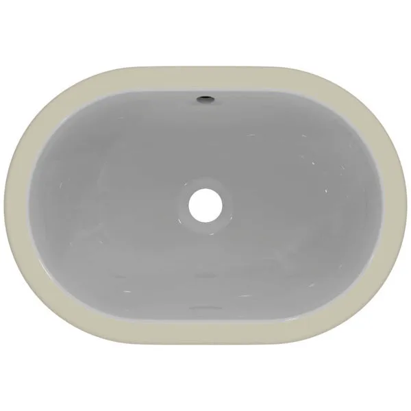 Ideal Standard Unterbauwaschtisch Connect, oval, ohne Hahnloch, mit Überlauf, 550x380x175mm, Weiß