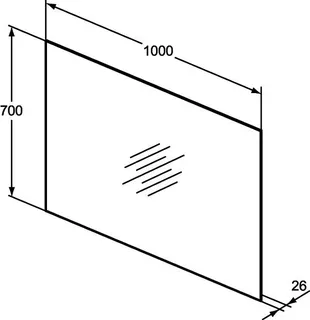 Ideal Standard Spiegel Mirror&Light, 55W, m. Ambientelicht, 1000x26x700mm – Bild 2