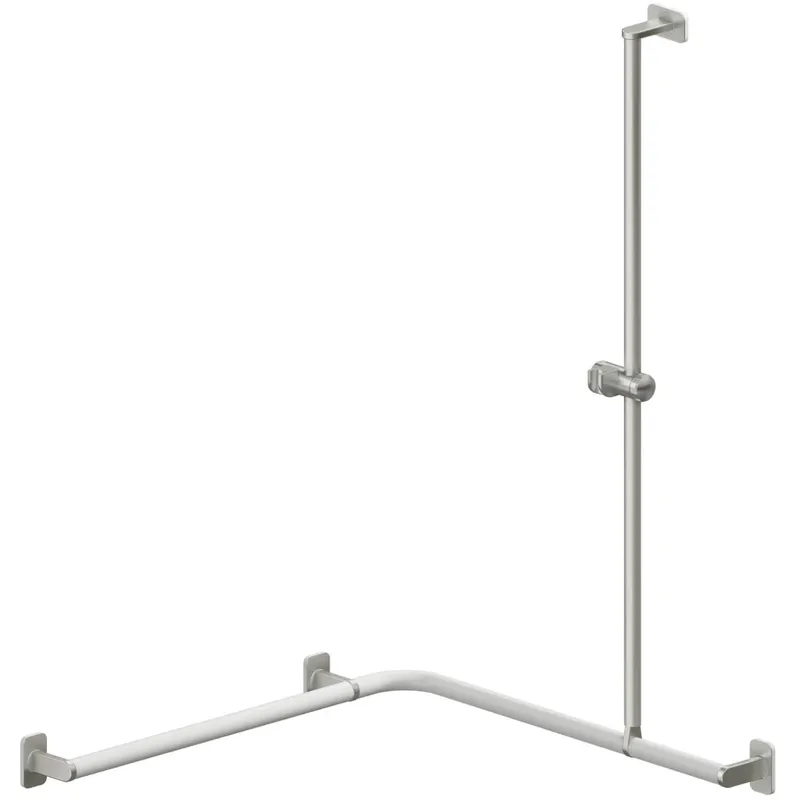LEH DUHA Evolution 30/762x762x1100 re. Edelstahl reinweiß mit Brausehalter