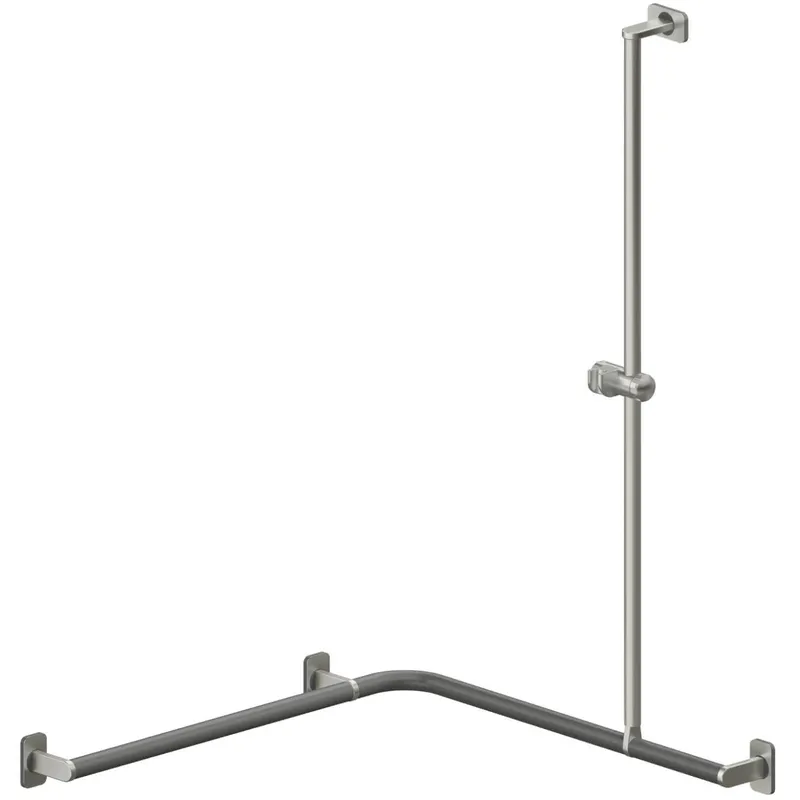 LEH DUHA Evolution 30/762x762x1100 re. Edelstahl anthrazit mit Brausehalter
