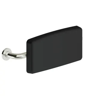 LEH WC-Rückenlehne+ Funktion, gepolstert 150x515x213, schwarz/Edelst. glatt pol.