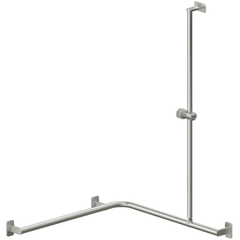 LEH DUHA Evolution 30/762x762x1100 re. Edelst. matt gebü./weiß mit Brausehalter
