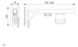 LEH Klappgr. 2 E-Taster PRH Evolution rechts 38/850x115x260 Edelst. matt gebü./anthr. – Bild 2