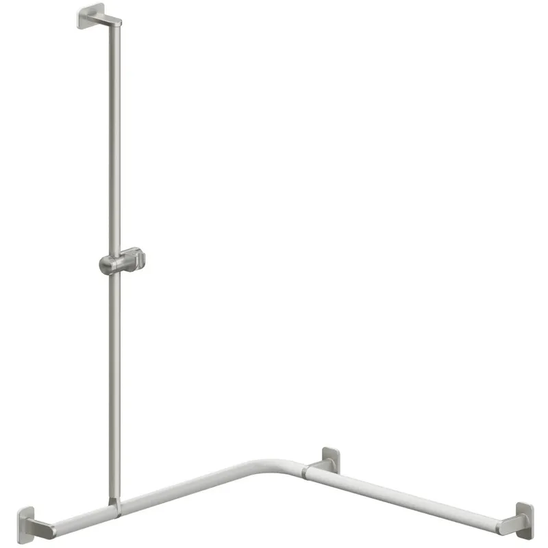 LEH DUHA Evolution 30/762x762x1100 li. Edelstahl reinweiß mit Brausehalter