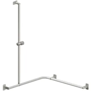 LEH DUHA Evolution 30/762x762x1100 li. Edelstahl reinweiß mit Brausehalter