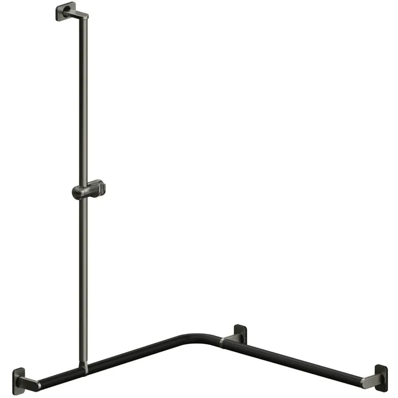 LEH DUHA Evolution 30/762x762x1100 li. Edelstahl anthrazit mit Brausehalter